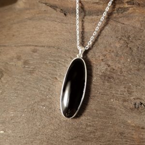 Whitby Jet one classic oval pendant