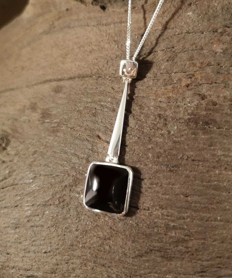 Long drop square pendant