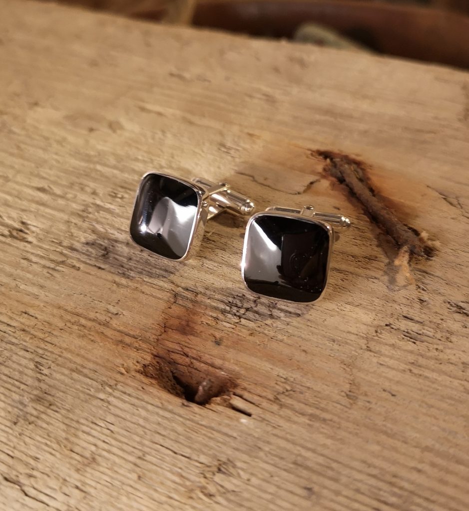 Large square cufflinks The Ebor Jetworks