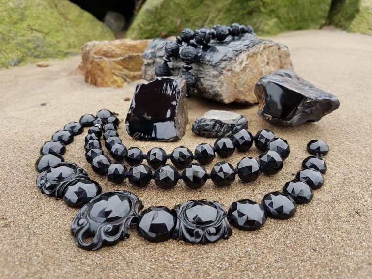 Antique Whitby Jet Beads