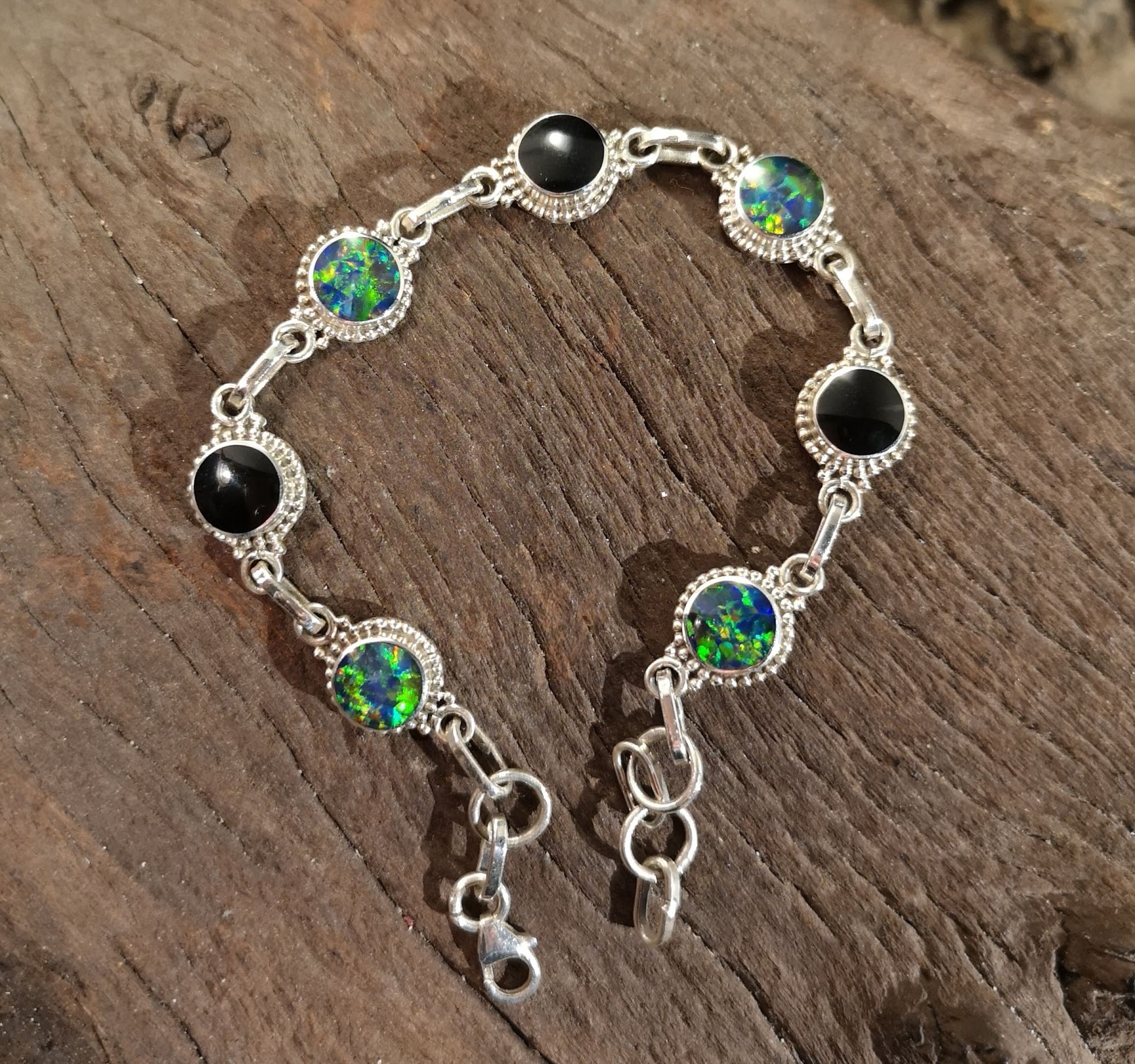 6mm rope-edge opal bracelet