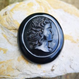 Antique victorian Whitby Jet cameo