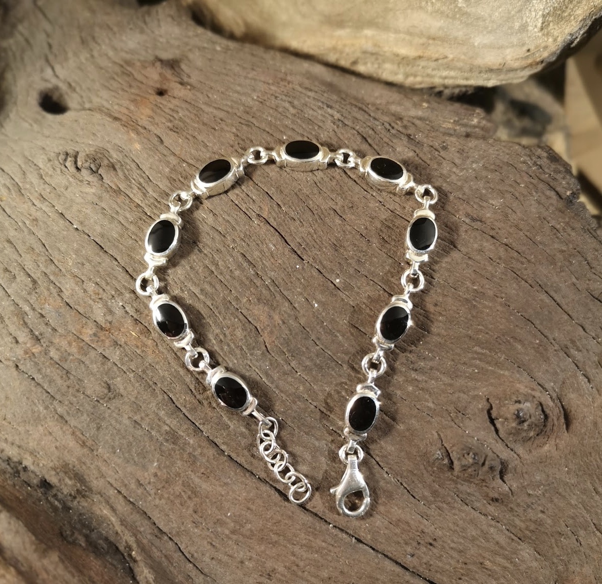 Nine stone bracelet Whitby Jet Bracelets