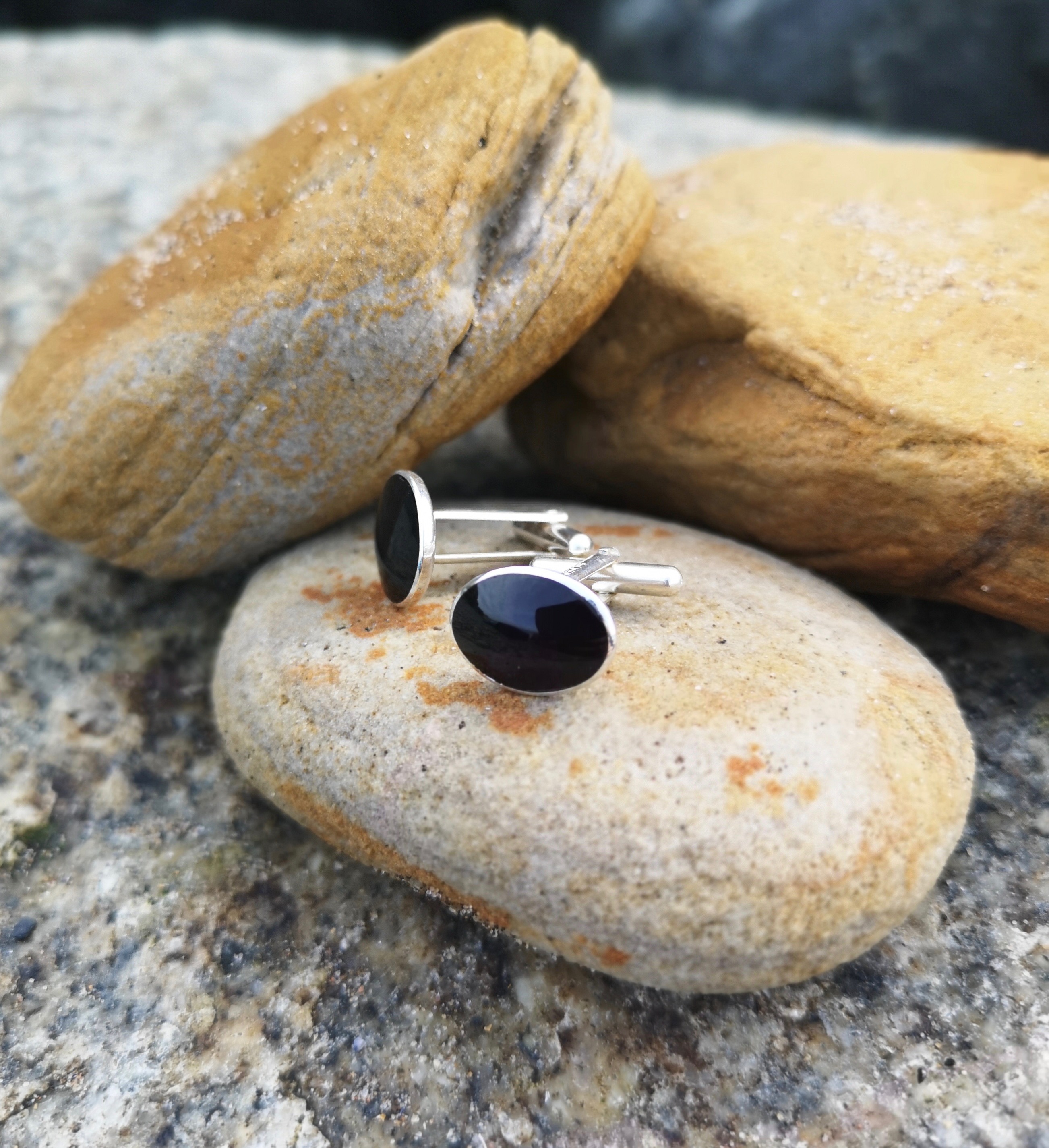 Whitby Jet Cufflinks