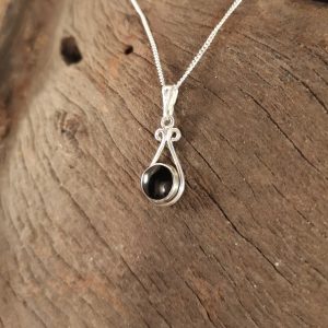 Whitby Jet pendant on sterling silver chain
