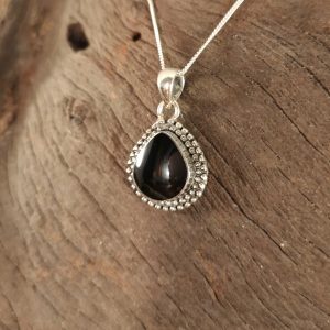 Sterling silver and Whitby Jet pendant.