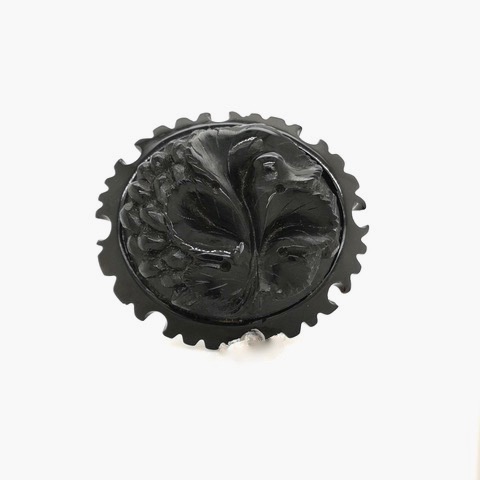 Antique Whitby Jet Brooch “Faith and Devotion”