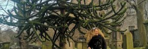Sarah Steel being attacked by a Monkey Puzzle Tree