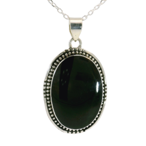 Part of our most decadent collection of Whitby jet pendants.