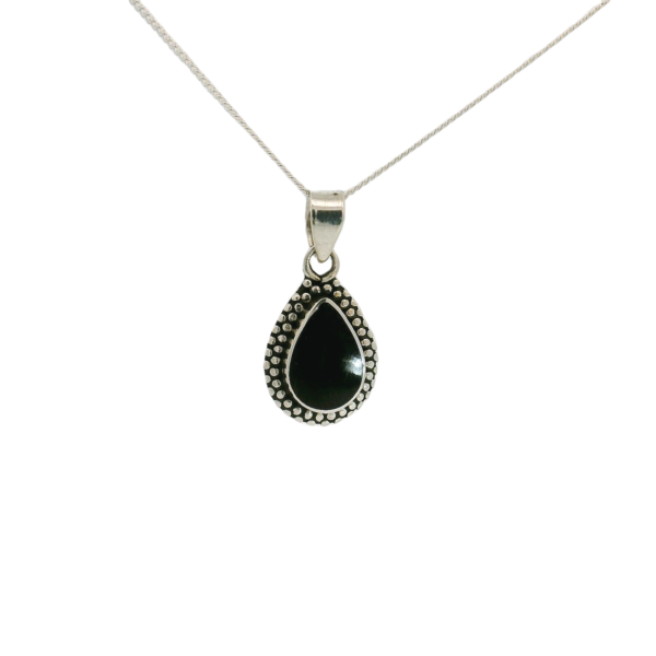 A Drop-dead gorgeous Whitby jet teardrop pendant