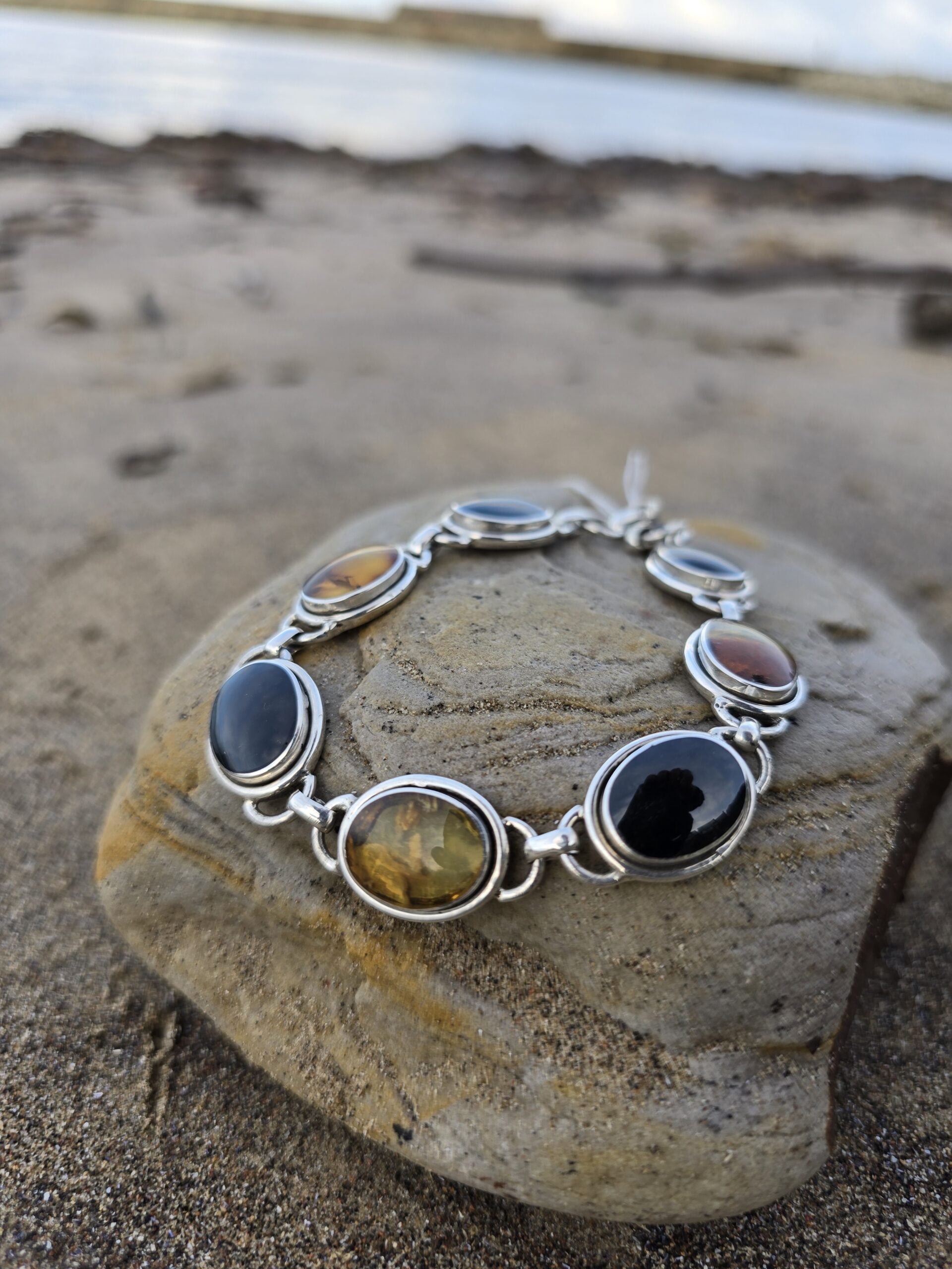 The big oval one amber and jet