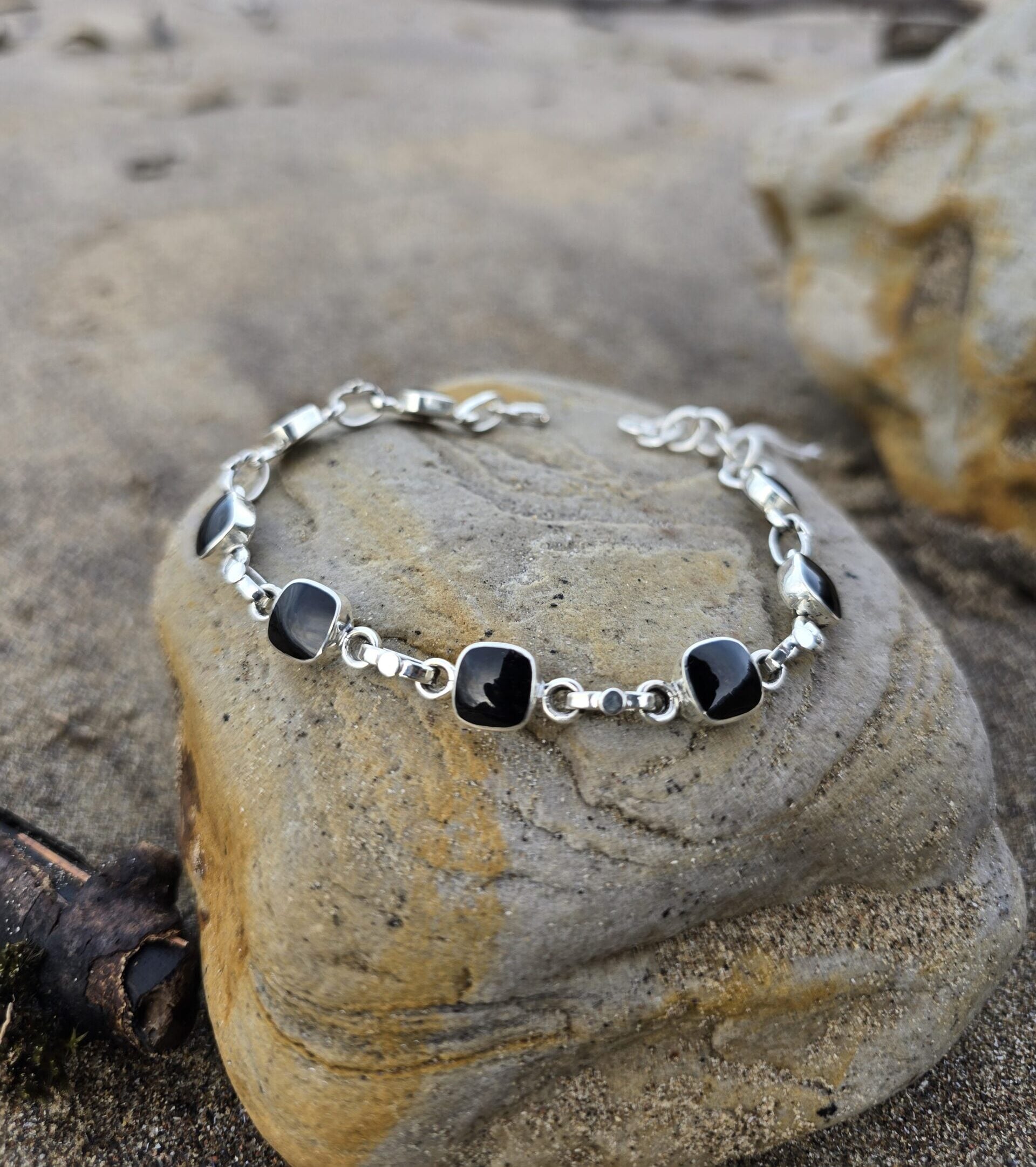 square whitby jet bracelet